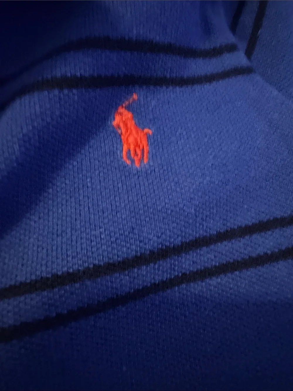Ralph Lauren Royal Blue Polo with Black Stripes